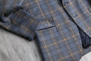 70's over check poly tailored jacket