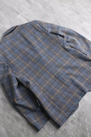 70's over check poly tailored jacket
