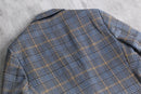 70's over check poly tailored jacket