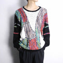 colorful switch dolman sleeve knit