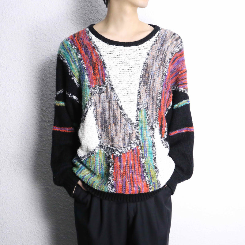 colorful switch dolman sleeve knit