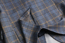 70's over check poly tailored jacket