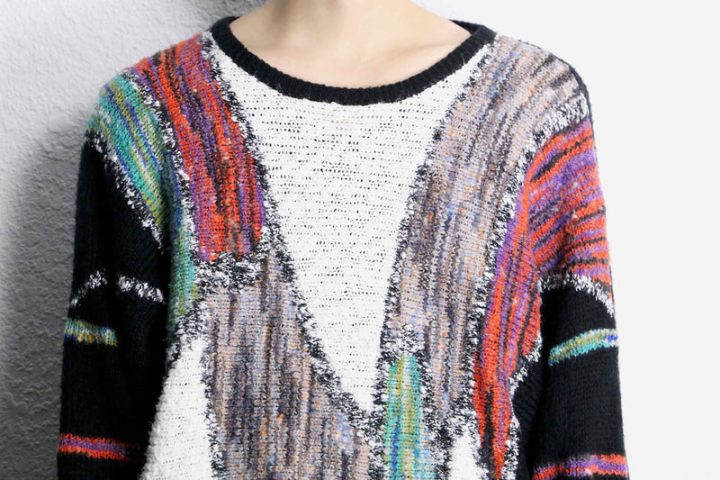 colorful switch dolman sleeve knit