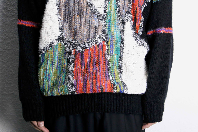 colorful switch dolman sleeve knit