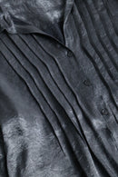 00's White Stag pleats satin shirt