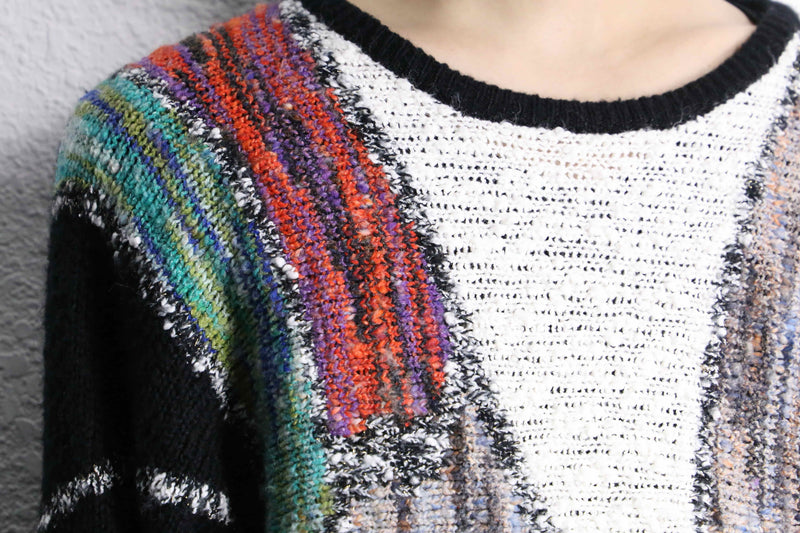 colorful switch dolman sleeve knit