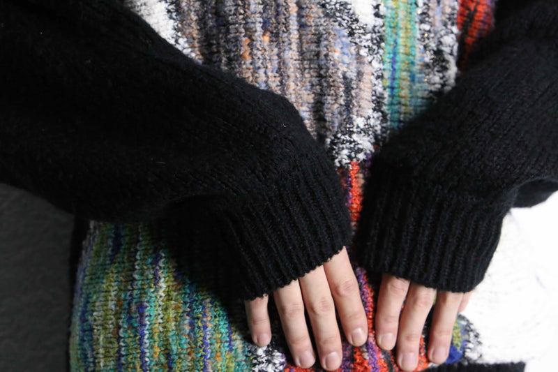 colorful switch dolman sleeve knit