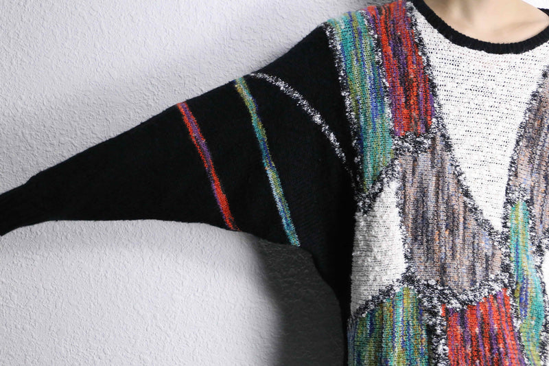 colorful switch dolman sleeve knit