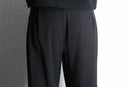 black wide easy poly trousers