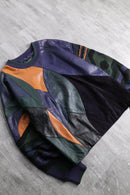 “SAXONY” leather switch 3D design knit