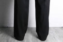 black wide easy poly trousers