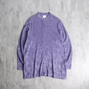 90's Coldwater Creek band collar jacquard shirt