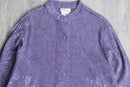 90's Coldwater Creek band collar jacquard shirt