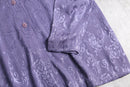 90's Coldwater Creek band collar jacquard shirt