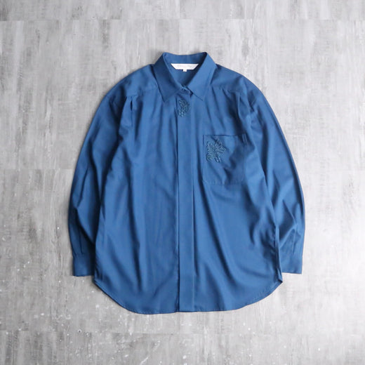 "Cristian Dior SPORTS"marine blue color fly front shirt