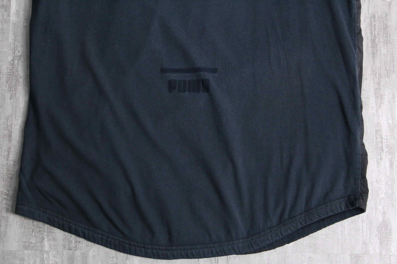 "PUMA" black nylon switching cut and sewn