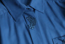 "Cristian Dior SPORTS"marine blue color fly front shirt