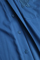 "Cristian Dior SPORTS"marine blue color fly front shirt