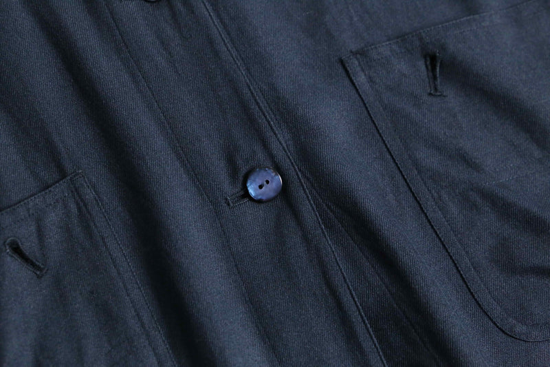 dark blue 4p design silk shirt jacket