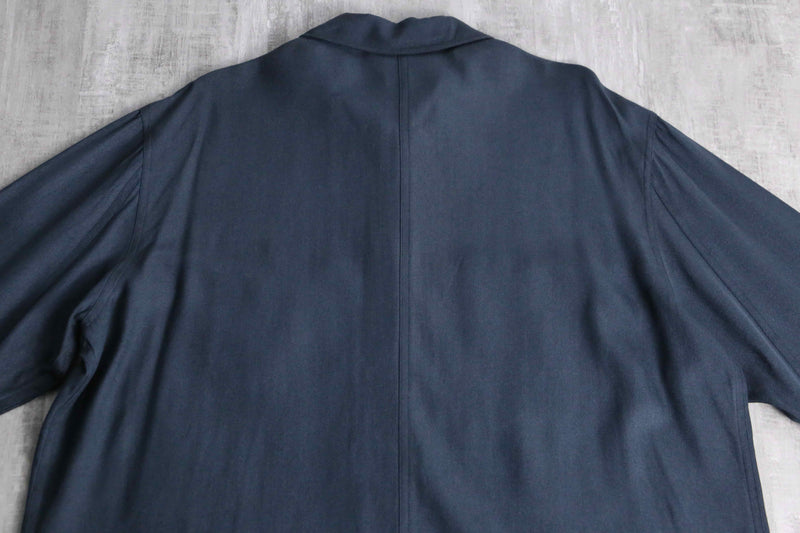 dark blue 4p design silk shirt jacket