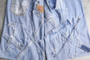 'Remake' patchwork design wide denim  pants