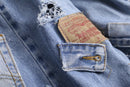'Remake' patchwork design wide denim  pants