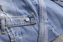 'Remake' patchwork design wide denim  pants