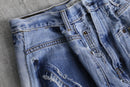 'Remake' patchwork design wide denim  pants
