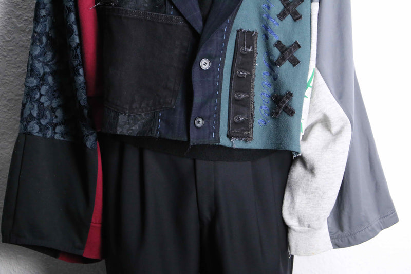 ''Re:make''docking patchwork design tailored jacket