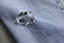 'Remake' patchwork design wide denim  pants