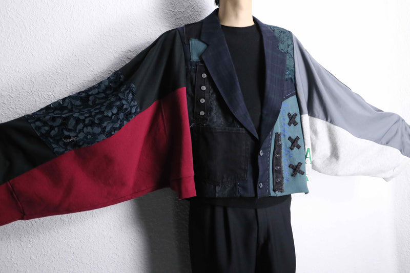 ''Re:make''docking patchwork design tailored jacket