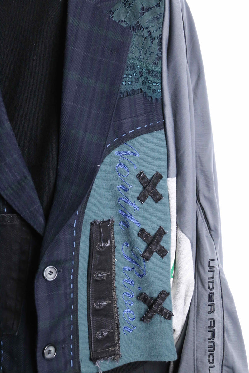 ''Re:make''docking patchwork design tailored jacket