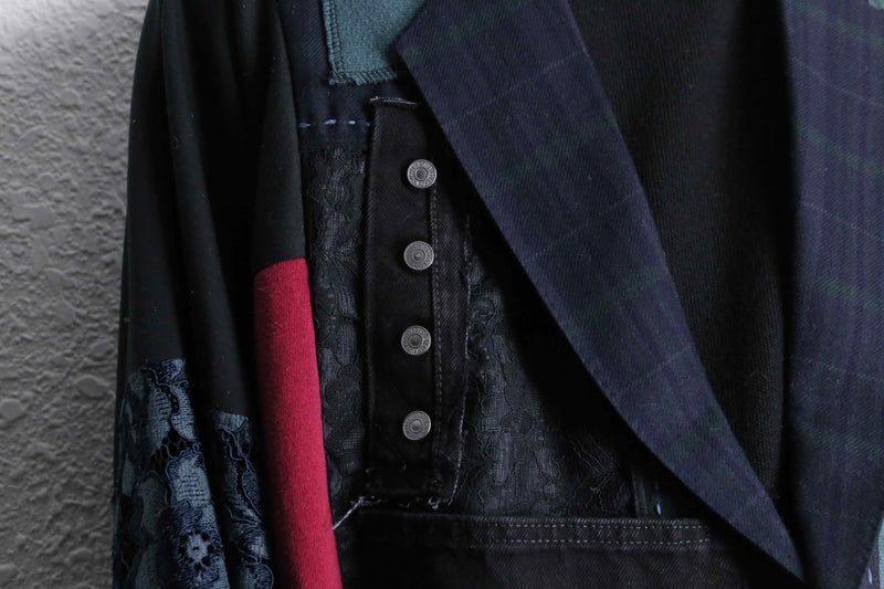 ''Re:make''docking patchwork design tailored jacket