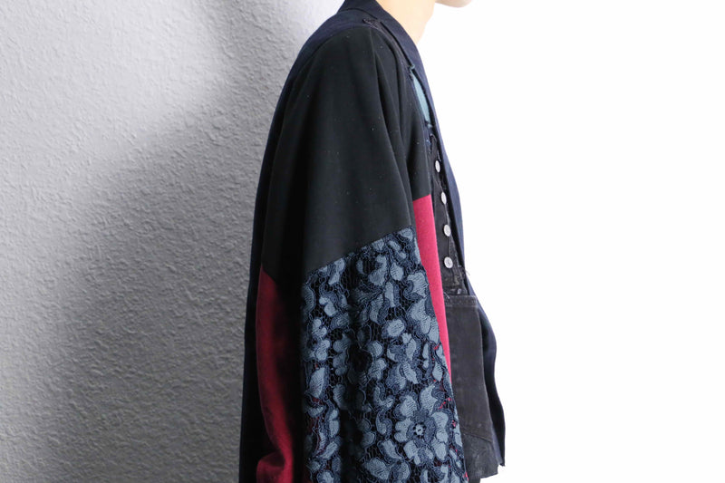 ''Re:make''docking patchwork design tailored jacket