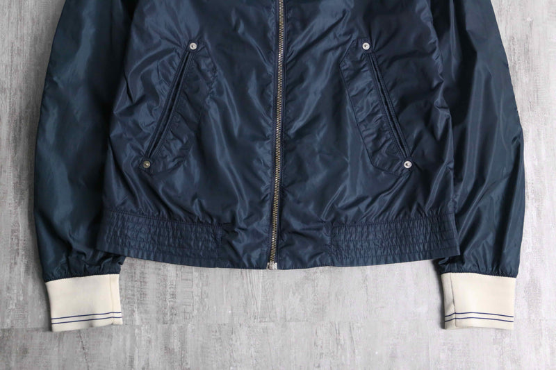 “FRED PERRY” navy nylon zip blouson