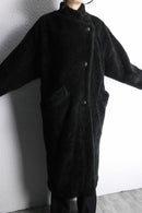 black pile fleece long coat