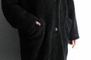 black pile fleece long coat