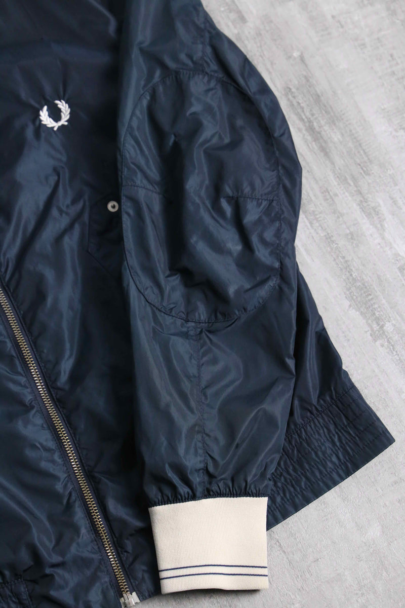 “FRED PERRY” navy nylon zip blouson
