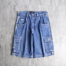 90-00's "fubu" baggy denim cargo shorts