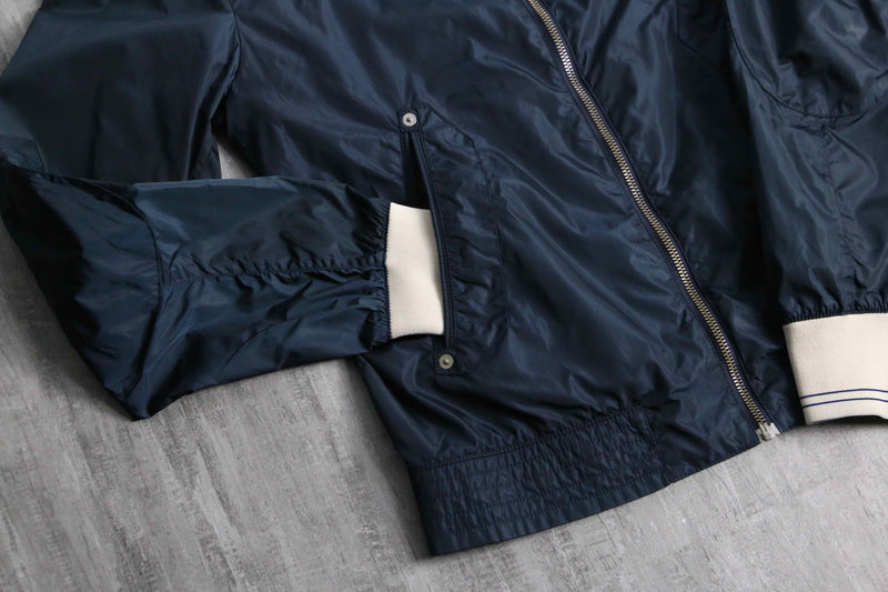 “FRED PERRY” navy nylon zip blouson