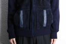navy mix zip blouson