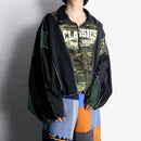 "Re:make" half zip dolman track pullover