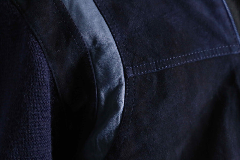 navy mix zip blouson