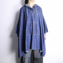"Liz claiborne" light oz indigo denim poncho hoodie