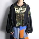 "Re:make" half zip dolman track pullover