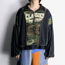 "Re:make" half zip dolman track pullover