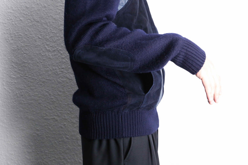 navy mix zip blouson