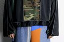 "Re:make" half zip dolman track pullover