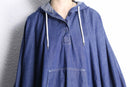 "Liz claiborne" light oz indigo denim poncho hoodie