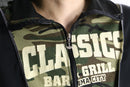 "Re:make" half zip dolman track pullover
